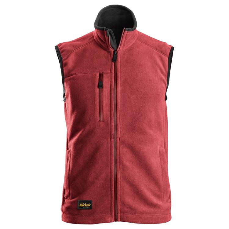 Snickers 8024 Allroundwork Polartec Fleece Bodywarmer Chili Red - Black