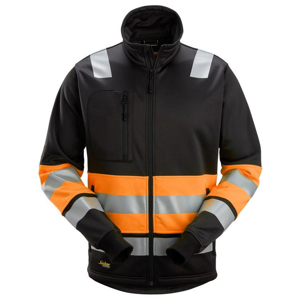 Snickers 8034 High-Vis Klasse 1 Jack Met Rits Black - Hv Orange