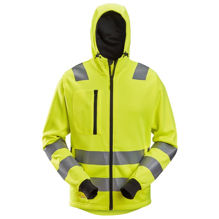 Snickers 8039 Allroundwork High-Vis Hoodie Met Rits Klasse 2/3 Hv Yellow - Base