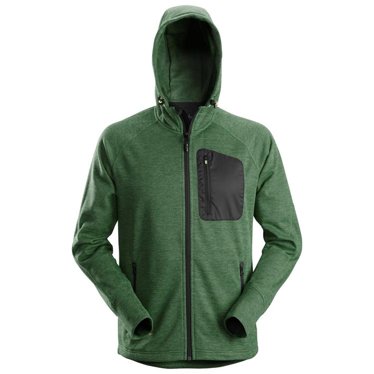 Snickers 8041 Flexiwork Fleece Hoodie Forest Green - Black