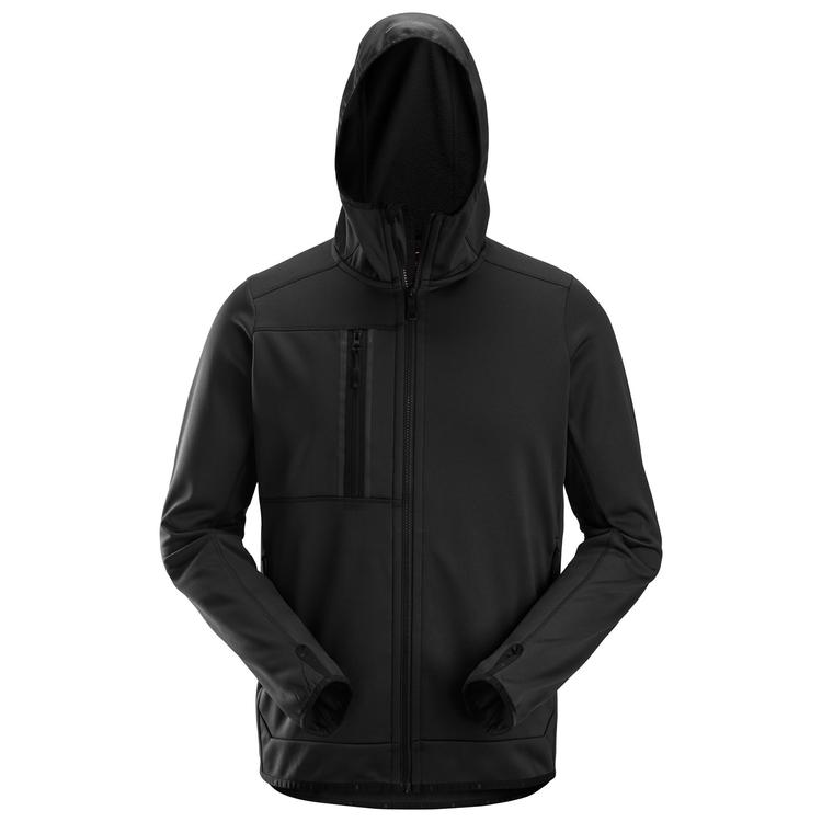 Snickers 8058 Allroundwork Fleece Hoodie Met Rits Black