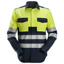 Snickers 8563 Protecwork Lasshirt Met Lange Mouwen High-Vis Klasse 1 Navy - Hv Yellow