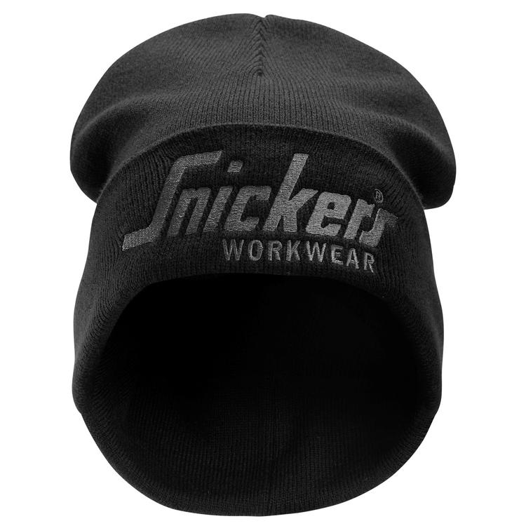 Snickers 9047 Logo Beanie Black - Steel Grey