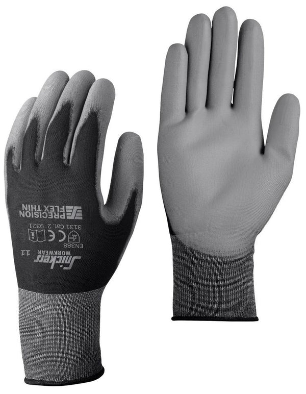 Snickers 9321 Precision Flex Light Gloves Black - Stone Grey