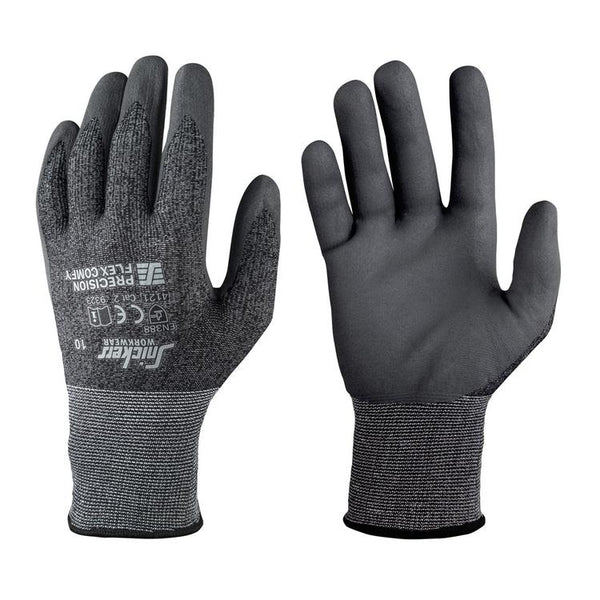 Snickers 9323 Precision Flex Comfy Gloves Muted Black - Stone Grey