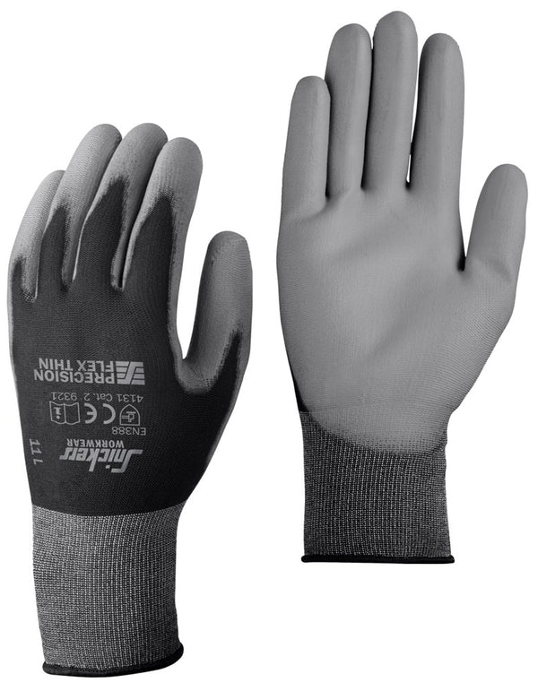 Snickers 9389 Precision Flex Light Gloves 100 Pak Black - Stone Grey