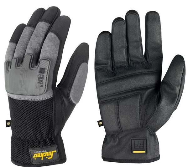 Snickers 9585 Power Core Gloves Black - Stone Grey