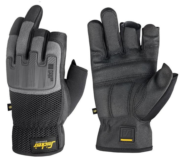 Snickers 9586 Power Open Gloves Black - Stone Grey