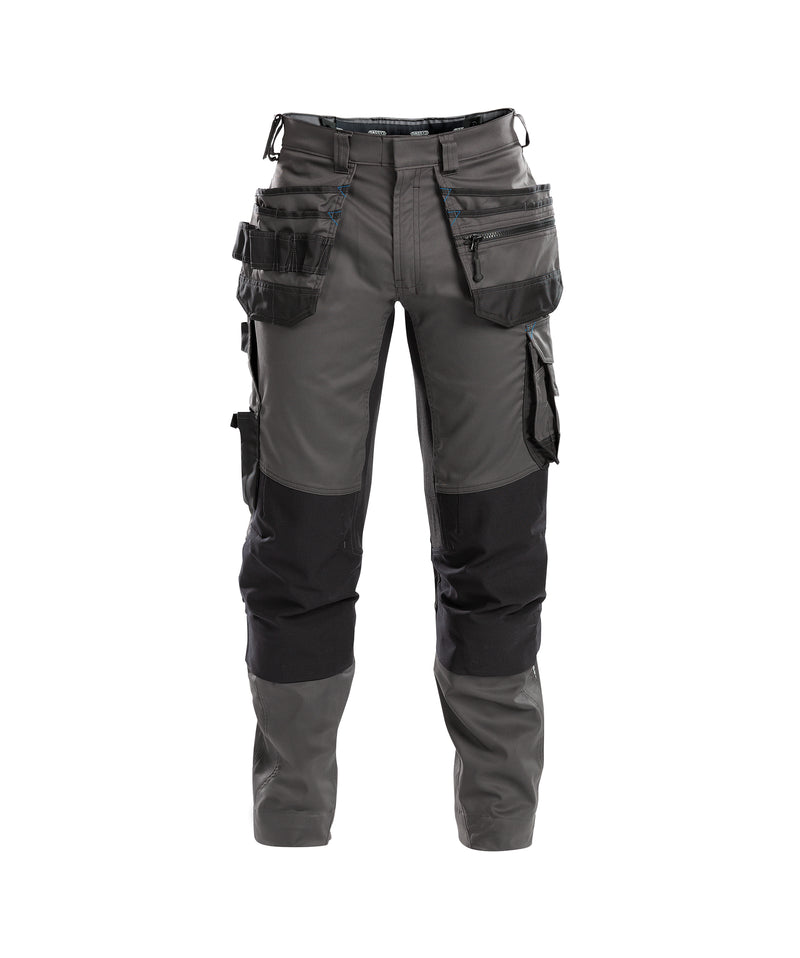 DASSY® FLUX Stretch-Arbeitshose mit Holstertaschen und Kniepolstertaschen - Größe 44 - ANTHRAZITGRAU/SCHWARZ DASSY® FLUX Stretch-Arbeitshose mit Holstertaschen und Kniepolstertaschen - Größe 44 - ANTHRAZITGRAU/SCHWARZ
